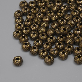 Bronze bead insert findings, bronze metal color, diameter 3.5×4 mm +/- hole diameter 1.4 mm +/- packaging 73 pcs