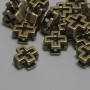 Bronze Cross Bead-Inset Hardware, 10x10x5 mm, 5 mm ± hole, diameter 7x2, 7 mm ±, packaging 15 pcs +