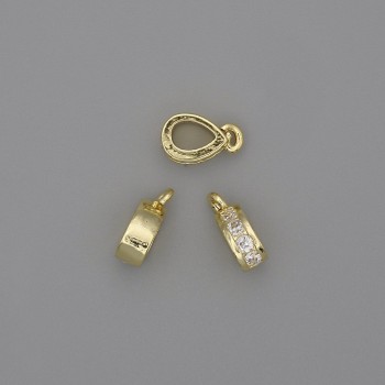 Golden pendant bail, diameter 11×3.5 mm, hole diameter 5×3.5 mm, golden metal color