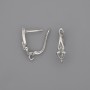 Earring hooks, silver-colored metal, 20x6mm - pair