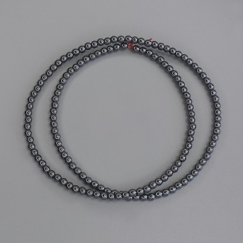Hematite ball beads 3 mm on beading wire, length 40 cm+