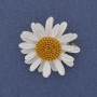 Brooch-pendant Flower white and yellow enamel on golden metal, diameter 32mm +