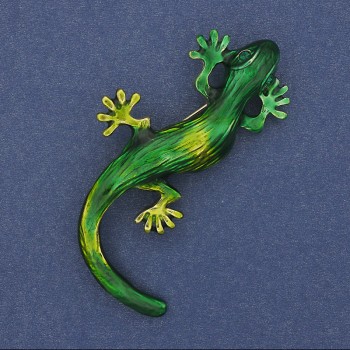 Gecko Brooch-Pendant Green Enamel 58×28 mm+