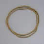 Hematite beads, gold color, smooth round 2 mm on thread, length 38 cm+