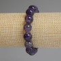 Amethyst Bracelet with Smooth Beads, 12mm Diameter, 18cm Length, Stretch