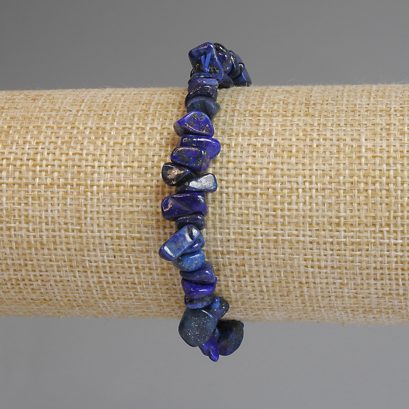 Lapis Lazuli Chips Bracelet 6-13×2.5 mm ±, length 18 cm ± stretch