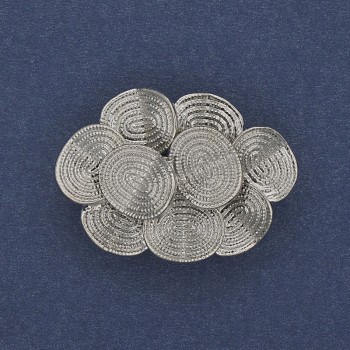 Accent Brooch Pendant 36×26 mm - silver metal