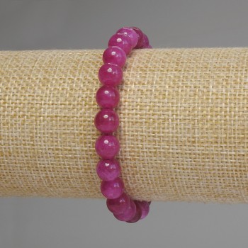Tourmaline Bracelet with Smooth Round Beads, 8 mm Diameter, 18 cm Length, Stretch