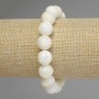 Bracelet with smooth mother-of-pearl beads, 12mm diameter, 18cm stretch