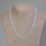 Aquamarine Bead Necklace, faceted cube beads, 5×5 mm, 50 cm long with a clasp