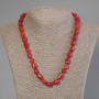 Coral Bead Necklace, Faceted, Diameter 8–10×8–10 mm, Length 50 cm +/- with Clasp