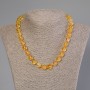 Citrine Necklace with Smooth Beads, 10mm Diameter, 50cm Length with Clasp