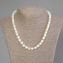 Mother-of-pearl barrel-bead necklace, 8x7 mm, 5 mm +/-, length 50 cm +/- with clasp