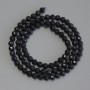 Shungite beads, faceted ball on a thread, diameter 4 mm, length 39 cm