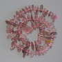 Strawberry Quartz Chip Beads, diameter 10-20×5-7 mm ±, 3 mm seed beads ±, length 40 cm ± on thread