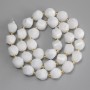 White Quartz Beads Diamond-shaped, 10×9 mm, 3 mm seed beads, 39 cm length on thread