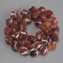 Faceted agate beads, rhombus-shaped, 10x9 mm diameter, 3 mm seed beads, length 39 cm, on thread