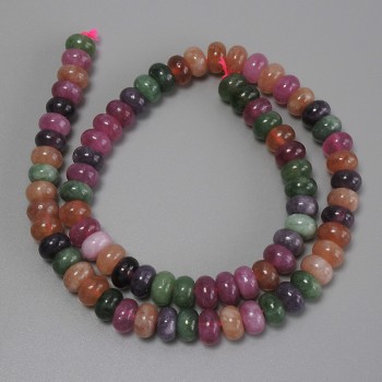 Tourmaline Rondelle Beads, 8x5 mm diameter, 38 cm length on thread