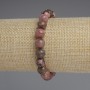 Rhodonite bracelet, smooth beads, 8.5 mm diameter, 18 cm length, stretch