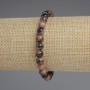 Rhodonite bracelet with smooth beads, 6 mm diameter, 18 cm length, stretch