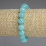 Aquamarine Bracelet with Smooth Beads, 10 mm Diameter, Approx. 18 cm Length, Stretch