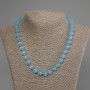 Blue Cat's Eye Necklace with smooth beads, 10 mm diameter, 50 cm length, with clasp