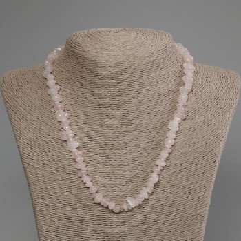 Pink Quartz Chips Necklace, chip size 8-10×3-6 mm, length 50 cm ± with clasp