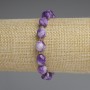 Sugilite bracelet with faceted grains, diameter 10×8.5 mm, 5 mm+ seed beads and 3 mm+ beads, length 18 cm, stretch
