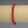 Faceted Coral Bracelet, bead size 5x5 mm, diameter 5–6 mm, length 18 cm, stretch