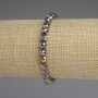 Rainbow Hematite Bracelet with Faceted 6 mm Bead, 18 cm Length, Stretch