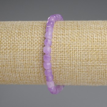 Lavender Amethyst Faceted Cube Bracelet, 5x5 mm, 18 cm, stretch