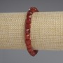 Carnelian bracelet with faceted cube beads, 6.5×6.5 mm, 18 cm long, stretch bracelet