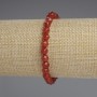 Carnelian bracelet with faceted beads, 6x6 mm, 18 cm length, stretch