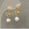 Freshwater Pearl Earrings, diameter 7×6 mm, length about 28 mm