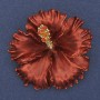 Brooch pendant Petunia Flower red matte enamel red crystals golden metal 51x51mm+