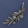 Brooch 'Sprig' with Gray Cat's Eye