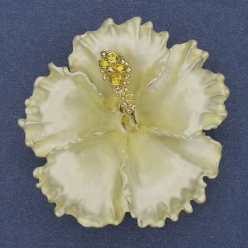 Brooch-pendant Petunia Flower yellow enamel