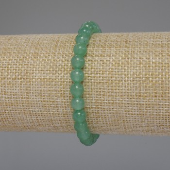Nephrite bracelet with smooth beads, 6.5 mm diameter, 18 cm length, stretch