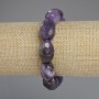 Amethyst Bracelet with Faceted Rondelles, 17–20×12–16 mm, 18 cm long, stretch