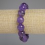 Amethyst bracelet with smooth beads, 14 mm diameter, 18 cm length, stretch