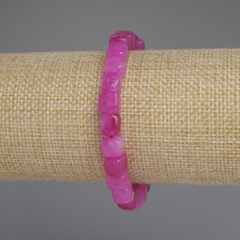 Tourmaline Cube Bead Bracelet, 7 mm beads, 18 cm length, elastic