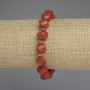 Red Jasper Bracelet with Faceted Diamond Beads, 10x9 mm, Seed Beads 3 mm, 18 cm Stretch