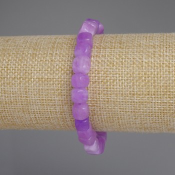 Lavender Amethyst Cube Bracelet, 7 mm diameter, 18 cm length, stretch