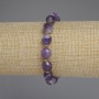 Amethyst Chevron Bracelet with Faceted Beads, 10×8 mm diameter, 5 mm +/- seed beads and 3 mm +/- seed beads, length 18 cm +/- stretch