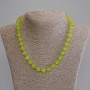 Cat's Eye Bead Necklace, smooth beads, 9.5 mm diameter, 50 cm length, with clasp