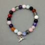 Bracelet Assortment (Aquamarine, Agate, Smoky Topaz) beads, 8 mm diameter, 18 cm length, stretch