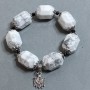 Chalcedony bracelet with faceted rondelle beads, diameter 20x15 mm, length 18 cm ± stretch