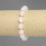 Rose Quartz Bracelet with Faceted Beads, approximately 10×9 mm, 3 mm Seed Beads, length 18 cm, elastic