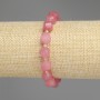 Tourmaline Bracelet with Faceted Rhombus Shapes, 10x9 mm diameter +/-, 3 mm seed beads +/-, length 18 cm +/- stretch