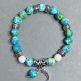 Agate-Variscite Bead Bracelet 8.5 mm Stretch